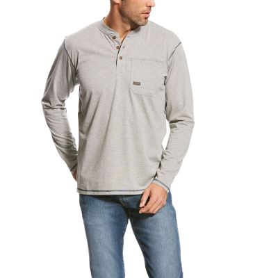 Ariat Rebar Pocket - Henley Grijs Heren - 12490-627